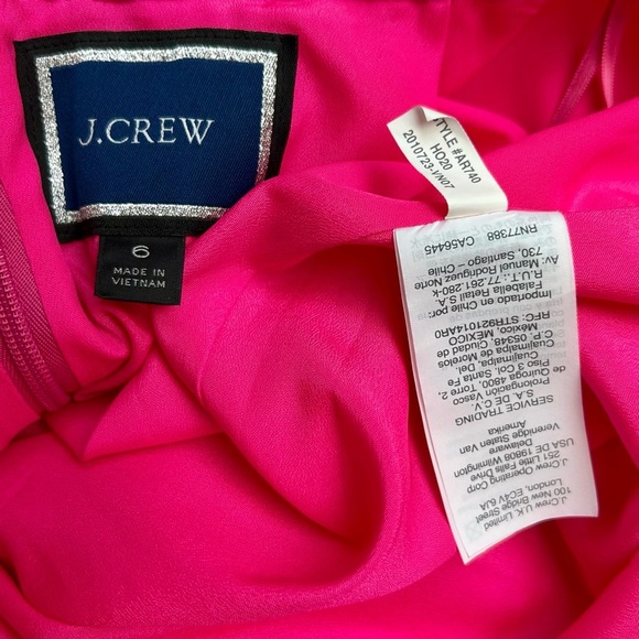J Crew Long Pencil Skirt in Faille Neon Fuchsia Hot Pink Midi AR740 Size 6 - Picture 7 of 9